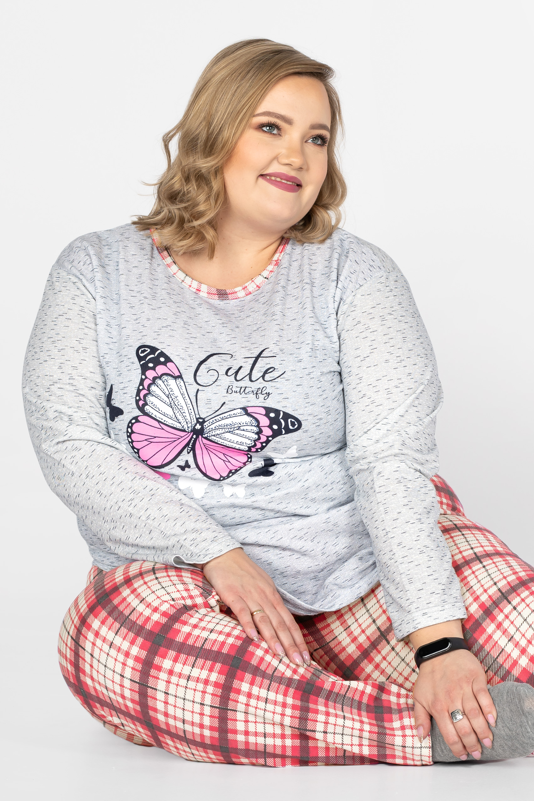 Piżama damska z bawełną ASMA 9767-03 Czerwona