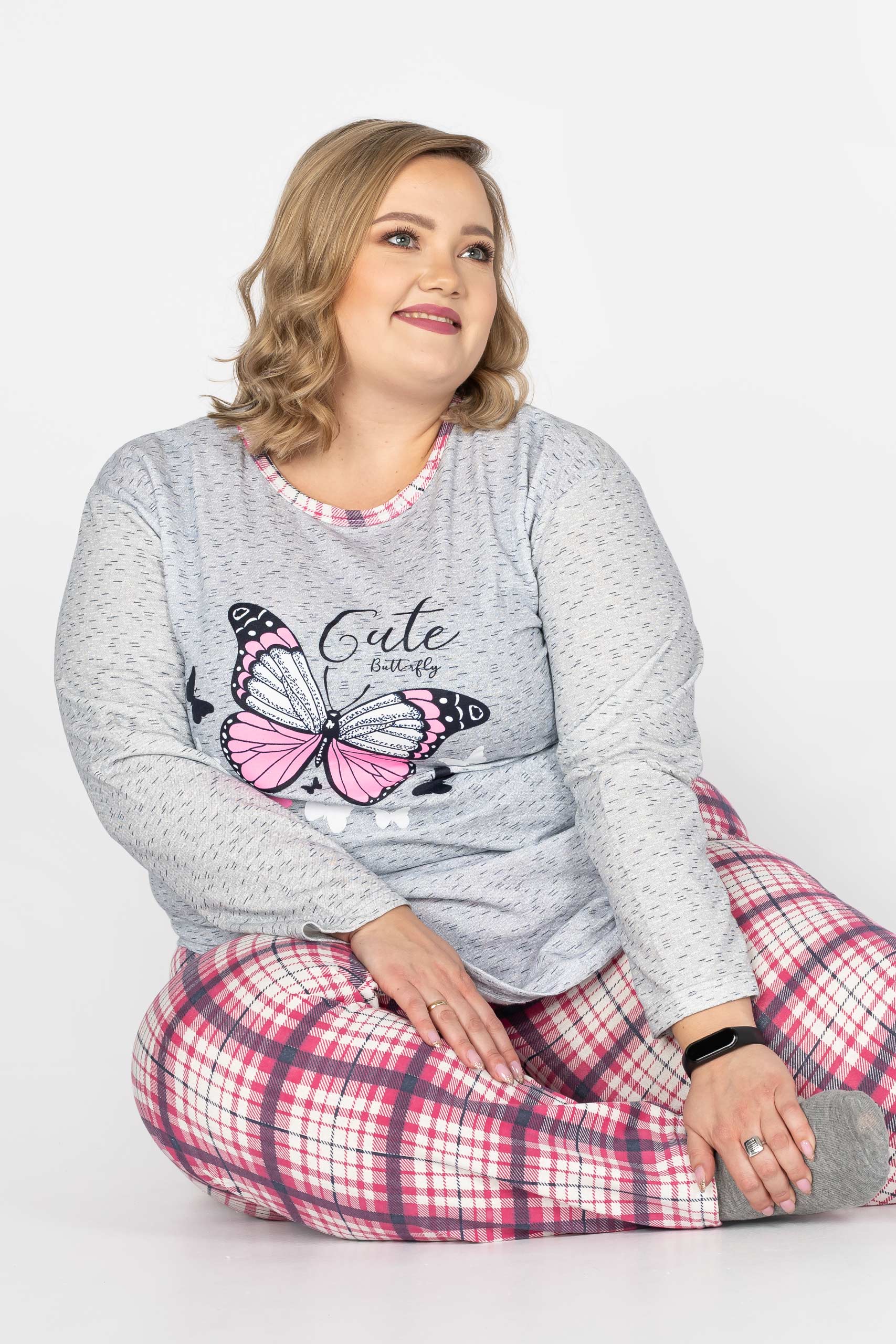 Piżama damska z bawełną ASMA 9767-05 Malinowa