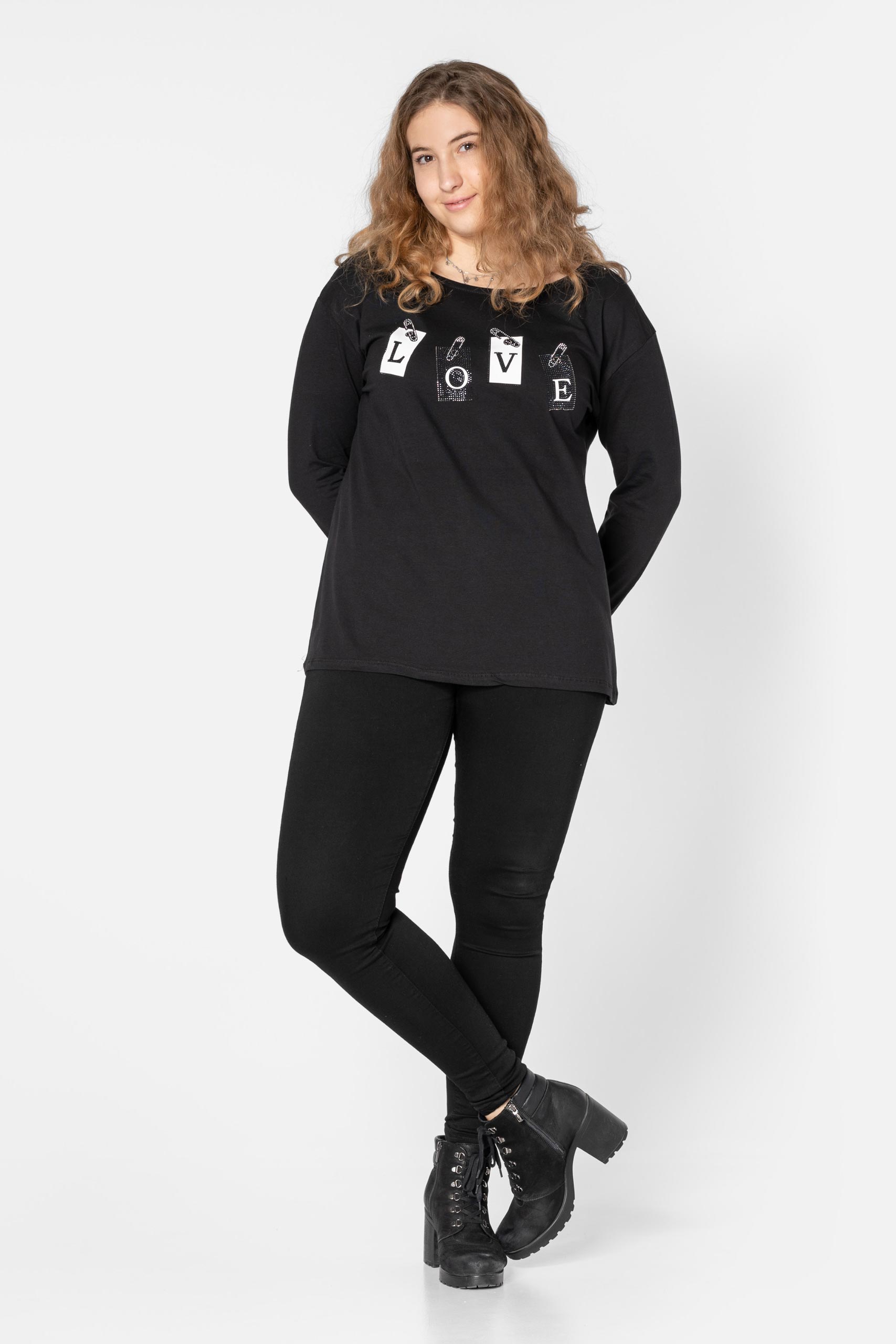 Duża Bluzka Damska Koszulka Długi Rękaw 111-02