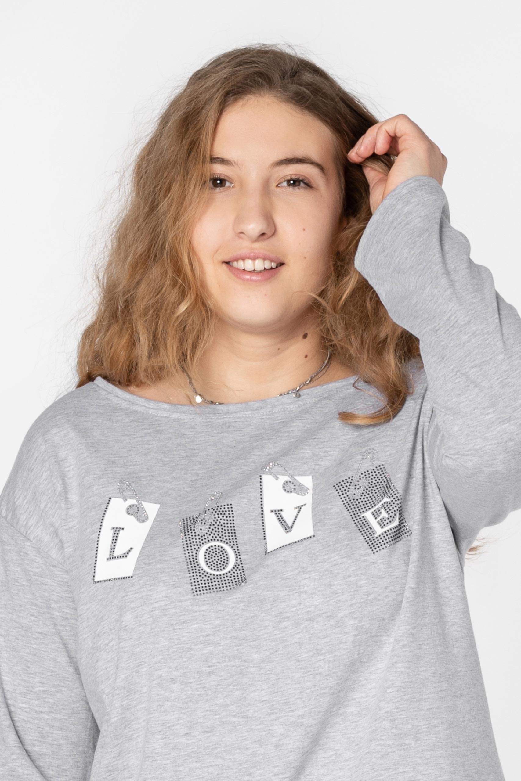 Duża Bluzka Damska Koszulka Długi Rękaw 111-03