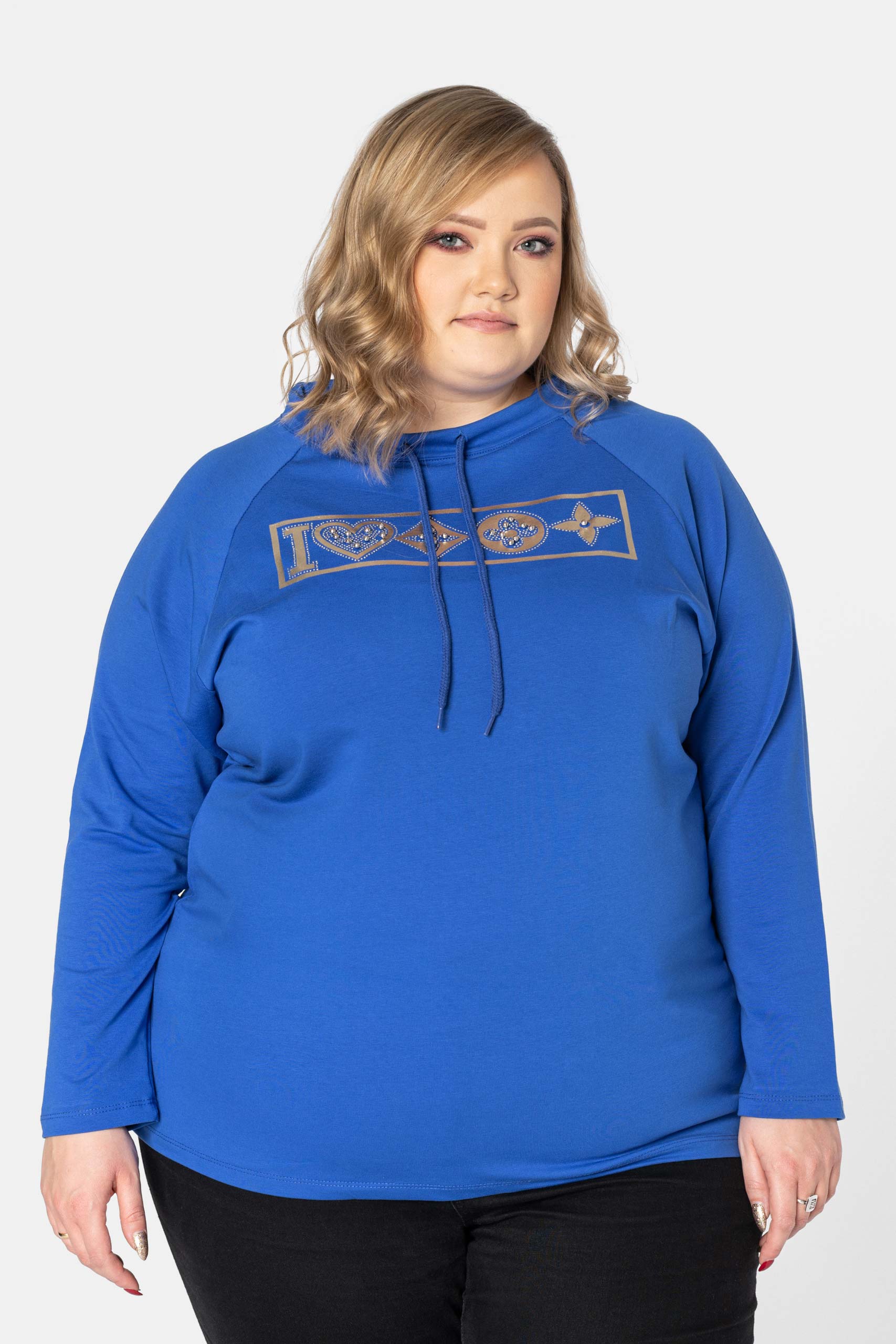 Bluza Bawełniana Damska Długi Rękaw 7085-03