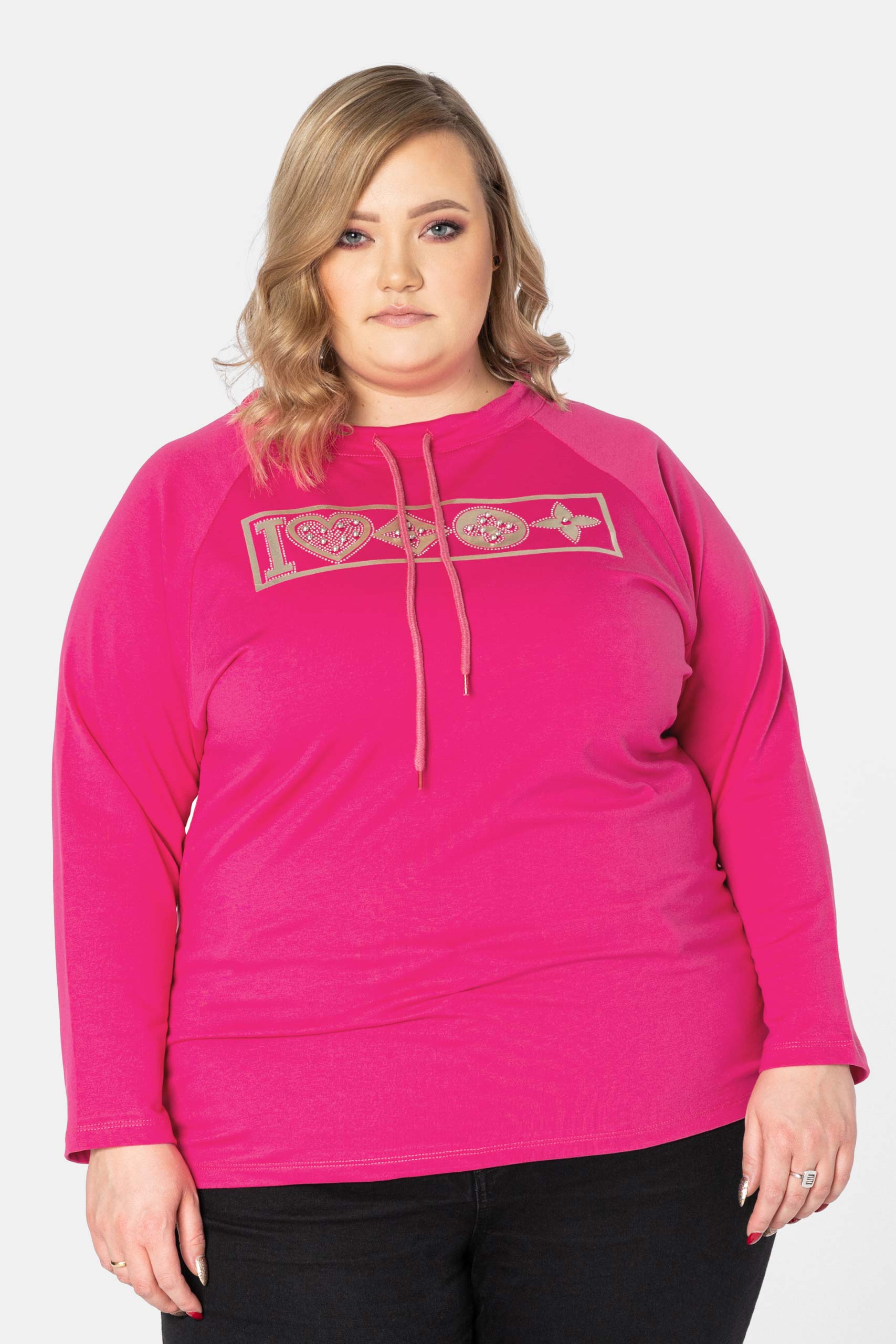 Bluza Bawełniana Damska Długi Rękaw 7085-04