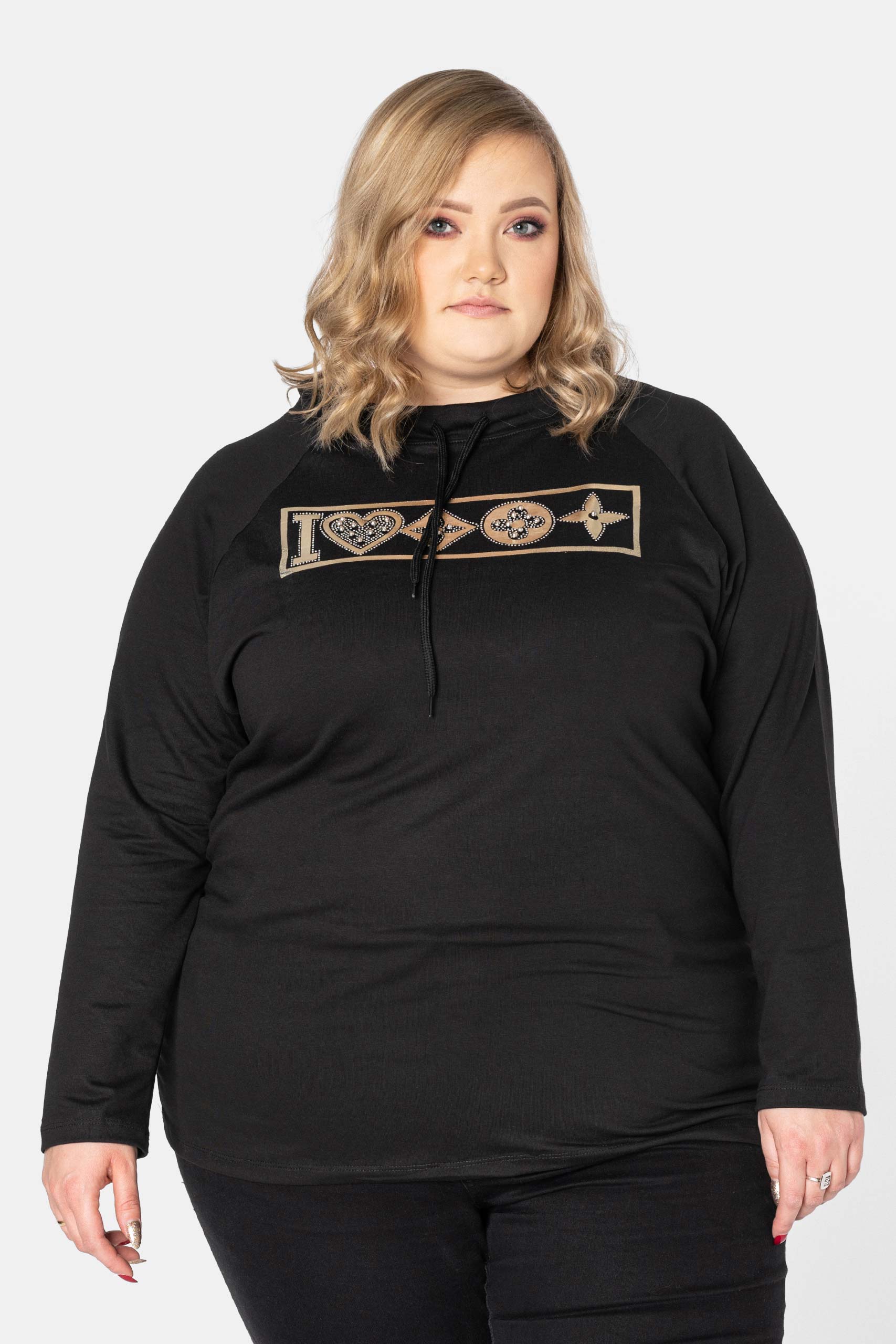 Bluza Bawełniana Damska Długi Rękaw 7085-01